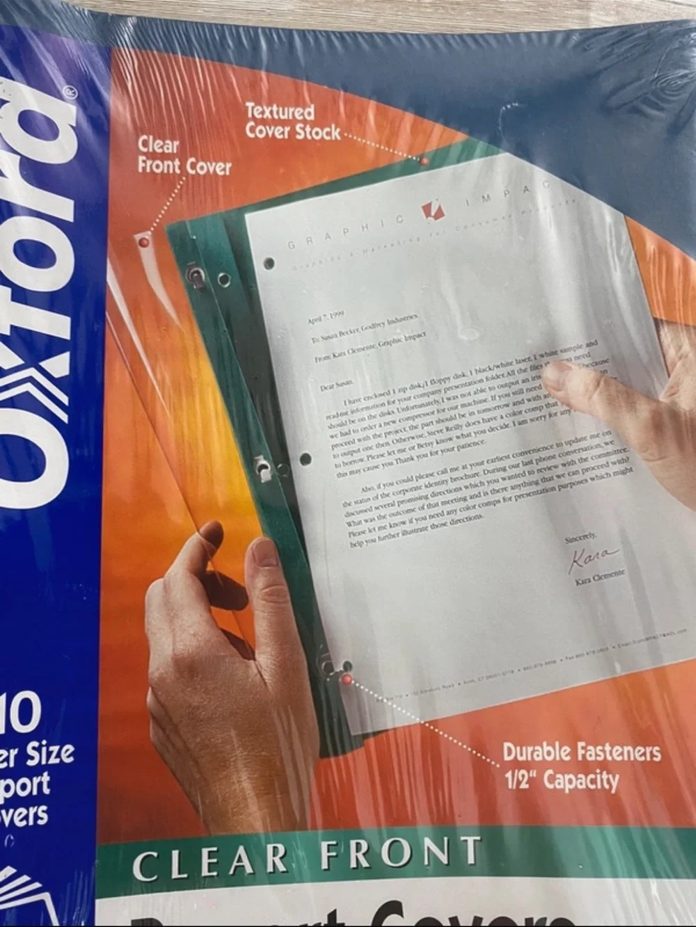 🆕 10-Pack Oxford Clear Front Report Covers Blue